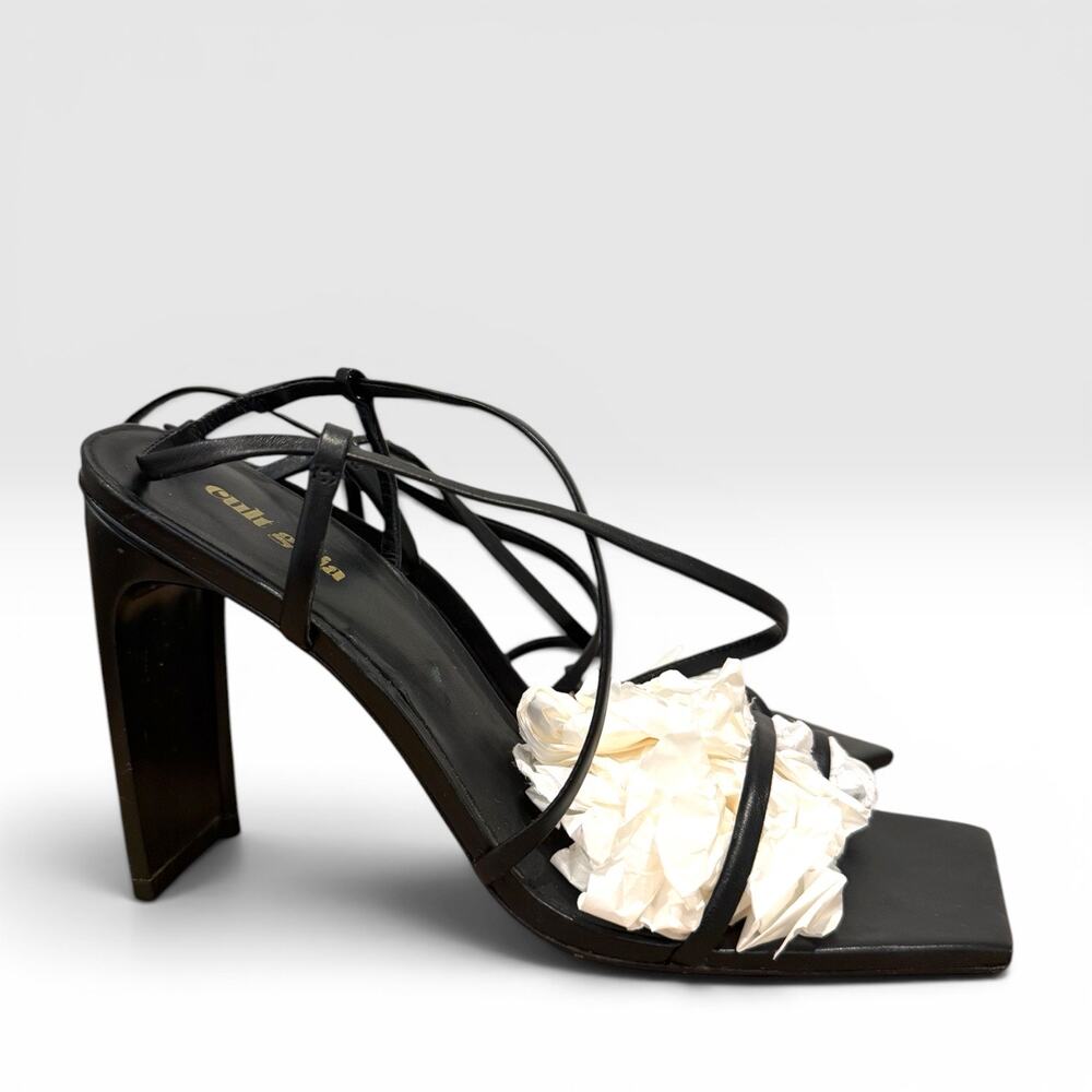 CULT GAIA Sandra Strappy Block Heel Sandal Black Leather EU 39 / US 9 - Picture 2 of 6